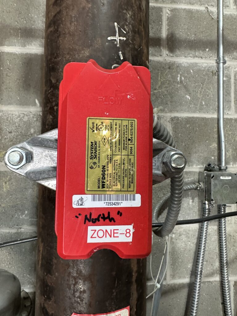 red fire flow valve north label zone 8